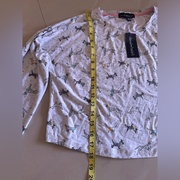 Derek Heart Animal Print Cocktail Pajama Crop Top Pant Set Long Sleeve Soft L - Picture 4 of 16